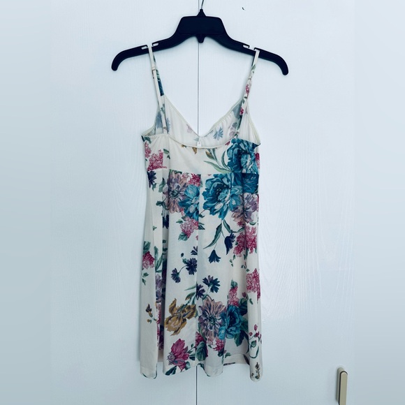 Zimmermann floral long sleeves dress with linen slip white multi color Au 0 US 4 - Picture 12 of 16